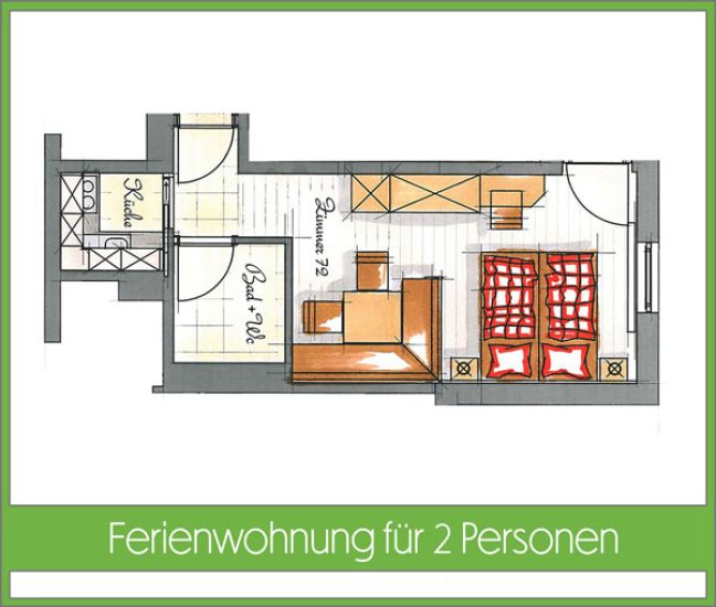 Grundriss Ferienwohnung 80